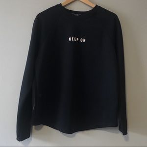 Black “KEEP ON” Long Sleeve Tee